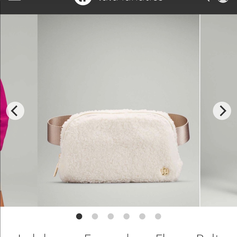 Lululemon fleece everywhere Belt bag opal white